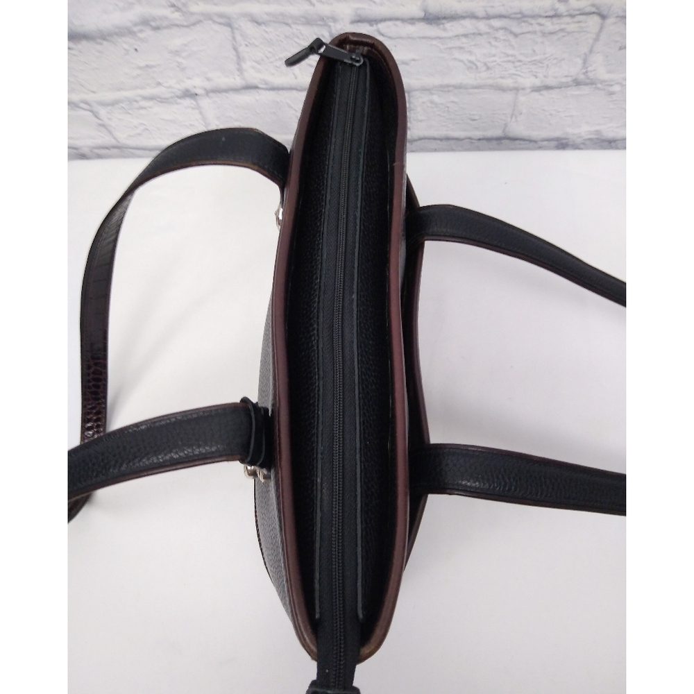 Vintage Brighton Leather Shoulder Bag Black Brown - Picture 3 of 12